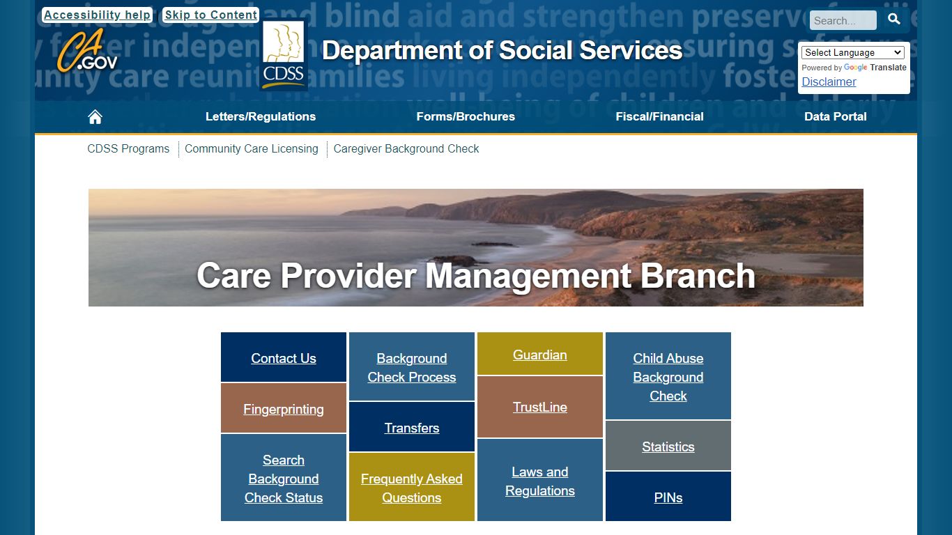 Caregiver Background Check - California Dept. of Social Services