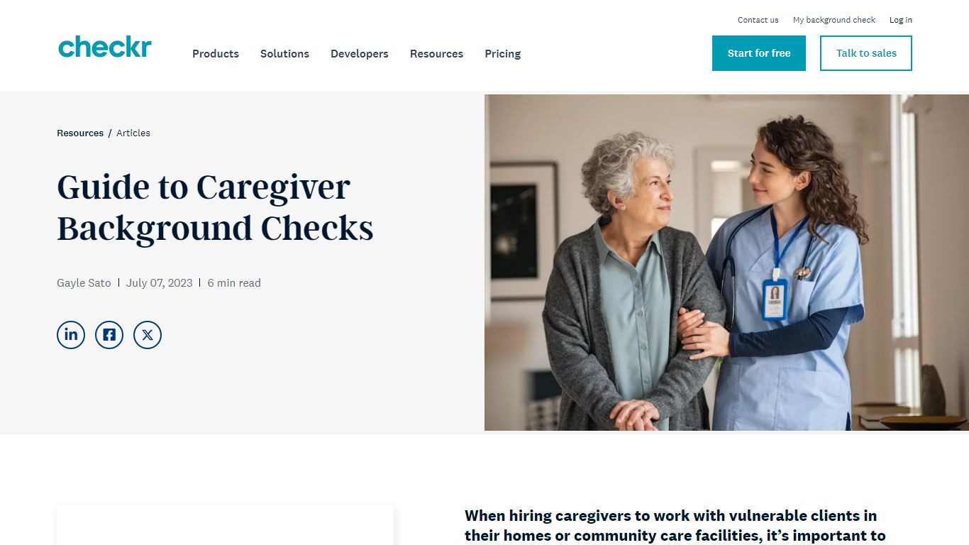 Guide to Caregiver Background Checks | Checkr